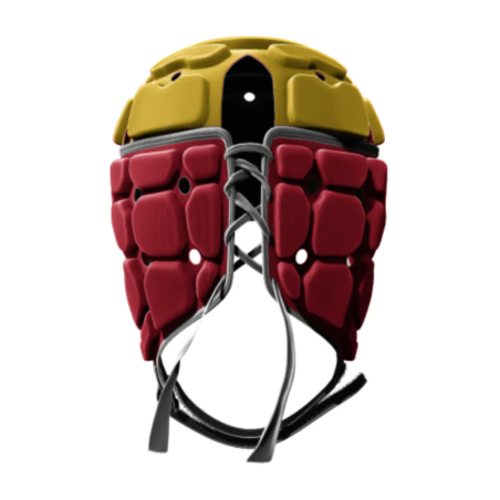 Casque Impact rouge jaune et blanc
