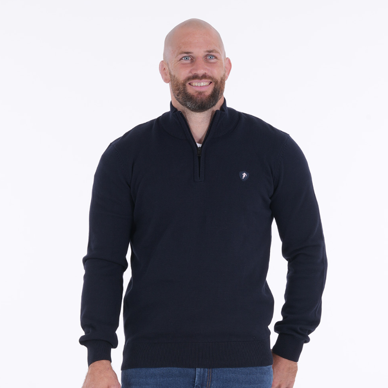 Pull demi-zip Ruckfield essentiel bleu marine Pull demi-zip Ruckfield essentiel bleu marine