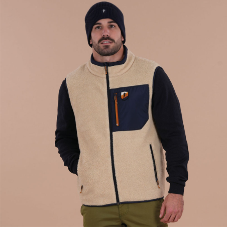Polaire sans manche Ruckfield beige | Rugby Approved Perpignan