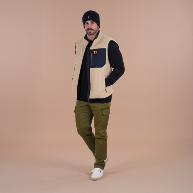 Polaire sans manche Ruckfield beige | Rugby Approved Perpignan