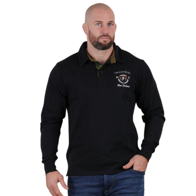 Polo Ruckfield New Zealand Noir homme | Rugby Approved Perpignan