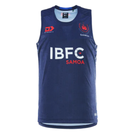 Débardeur entraînement Toa Samoa 2025 Homme Bleu | Rugby Approved Perpignan