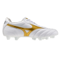 Crampons Mizuno Morelia II Club Blanc et doré Crampons Mizuno Morelia II Club Blanc et doré
