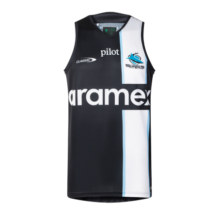 Débardeur Sharks Noir et Blanc 2025/2026 homme | Rugby Approved Perpignan