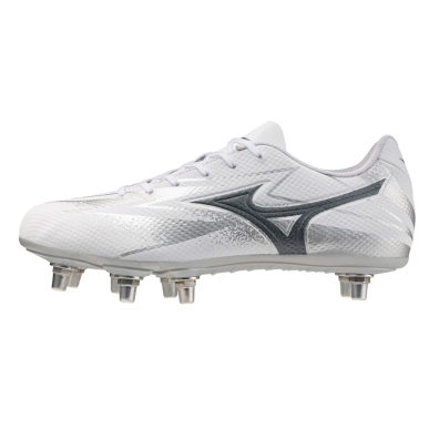 Mizuno Waitangi Pro crampons rugby blanc gris | Rugby Approved Perpignan