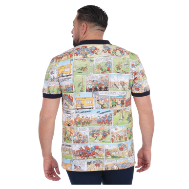 Polo manches courtes Ruckfield x Astérix imprimé BD | Rugby Approved Perpignan