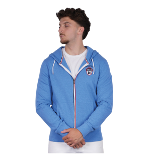 Sweat zippé à capuche Ruckfield French Rugby Club bleu clair | Rugby Approved Perpignan