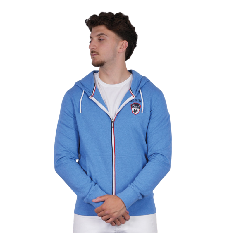 Sweat zippé à capuche Ruckfield French Rugby Club bleu clair