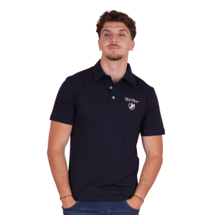 Polo bleu marine manches courtes Ruckfield Members Rugby Club House | Rugby Approved Perpignan