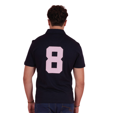 Polo bleu marine manches courtes Ruckfield Members Rugby Club House | Rugby Approved Perpignan