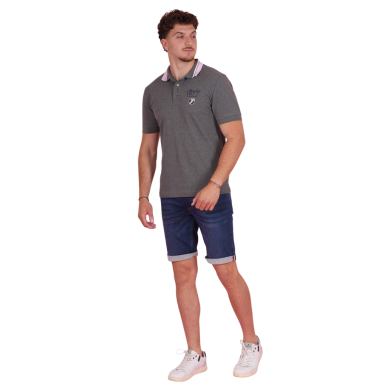 Polo gris clair manches courtes Ruckfield Members Club House Rugby | Rugby Approved Perpignan