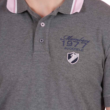 Polo gris clair manches courtes Ruckfield Members Club House Rugby | Rugby Approved Perpignan