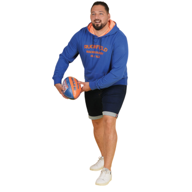 Sweat à capuche Ruckfield Maori Rugby bleu foncé | Rugby Approved Perpignan