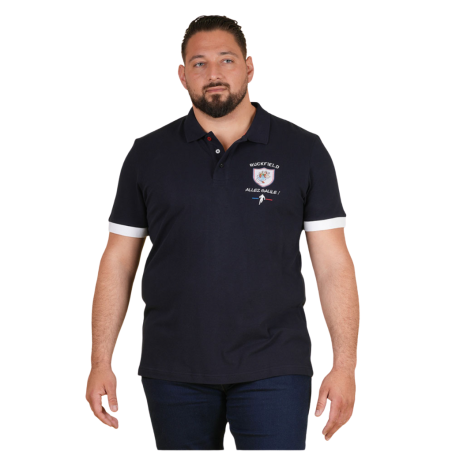 Polo manches courtes Ruckfield x Astérix bleu marine | Rugby Approved Perpignan
