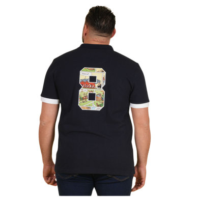 Polo manches courtes Ruckfield x Astérix bleu marine | Rugby Approved Perpignan