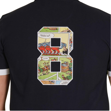 Polo manches courtes Ruckfield x Astérix bleu marine | Rugby Approved Perpignan