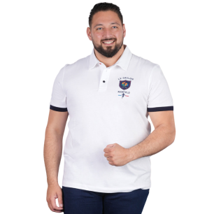 Polo blanc manches courtes Ruckfield x Astérix | Rugby Approved Perpignan
