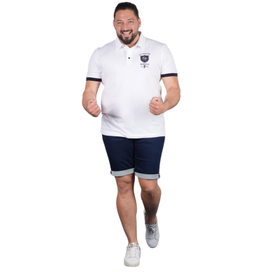 Polo blanc manches courtes Ruckfield x Astérix | Rugby Approved Perpignan