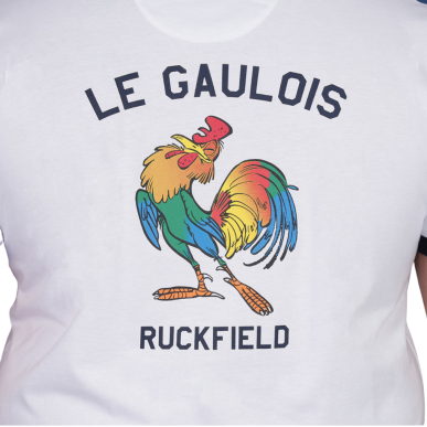 Polo blanc manches courtes Ruckfield x Astérix | Rugby Approved Perpignan