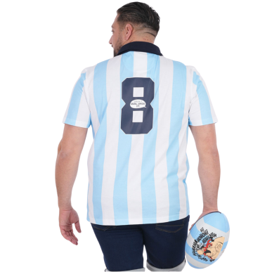 Polo manches courtes Ruckfield x Astérix blanc | Rugby Approved Perpignan