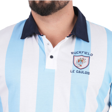 Polo manches courtes Ruckfield x Astérix blanc | Rugby Approved Perpignan