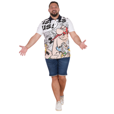 Polo Ruckfield x Astérix manches courtes blanc | Rugby Approved Perpignan