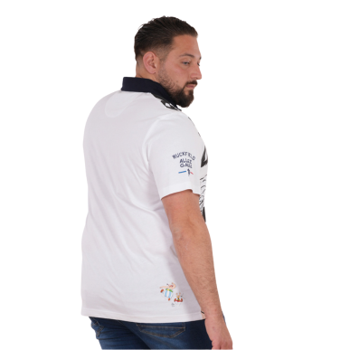 Polo Ruckfield x Astérix manches courtes blanc | Rugby Approved Perpignan