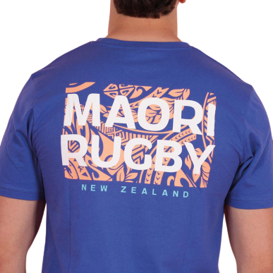 T-shirt à manches courtes Ruckfield Maori Rugby bleu foncé | Rugby Approved Perpignan