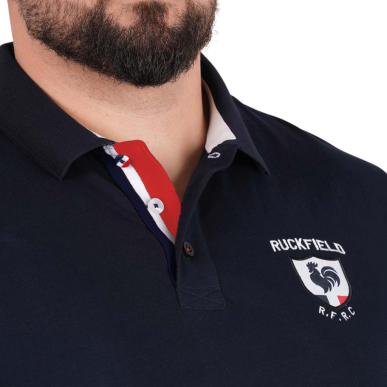 Polo à manches courtes Ruckfield French Rugby Club bleu marine | Rugby Approved Perpignan