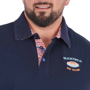 Polo à manches courtes Ruckfield Maori Rugby bleu marine
