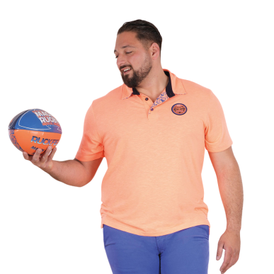 Polo à manches courtes Ruckfield Maori Rugby orange vif | Rugby Approved Perpignan
