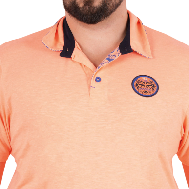 Polo à manches courtes Ruckfield Maori Rugby orange vif | Rugby Approved Perpignan