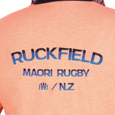Polo à manches courtes Ruckfield Maori Rugby orange vif | Rugby Approved Perpignan