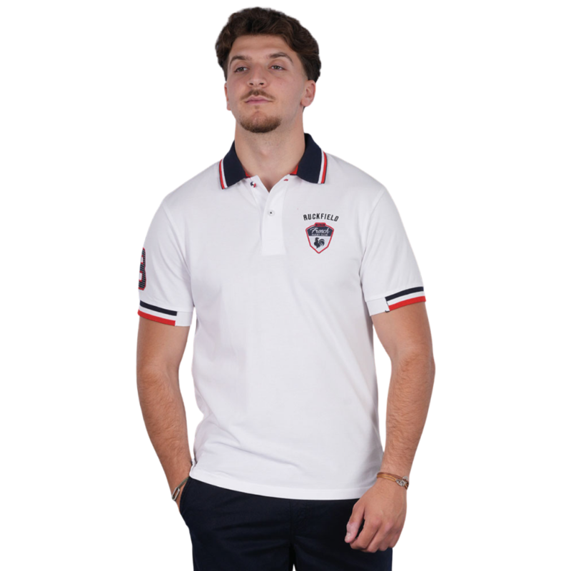 Polo à manches courtes Ruckfield French Rugby Club blanc