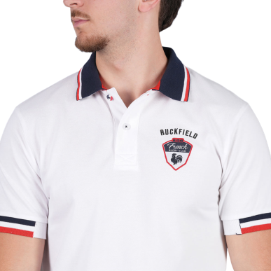 Polo à manches courtes Ruckfield French Rugby Club blanc | Rugby Approved Perpignan