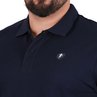 Polo bleu marine à manches courtes Ruckfield Essentiel | Rugby Approved Perpignan