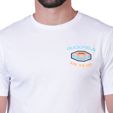 T-shirt à manches courtes Ruckfield Maori Rugby blanc | Rugby Approved Perpignan