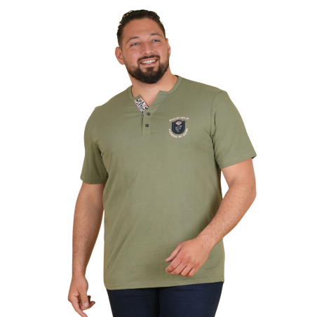 T-shirt kaki col tunisien Ruckfield Flowers of Rugby | Rugby Approved Perpignan