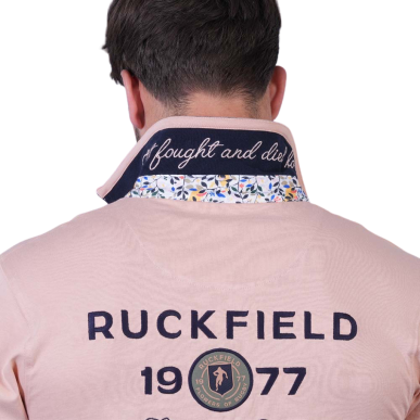 Polo manches courtes Ruckfield Flowers of Rugby abricot | Rugby Approved Perpignan