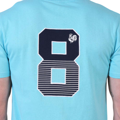 T-shirt Ruckfield French Rugby Club bleu turquoise | Rugby Approved Perpignan