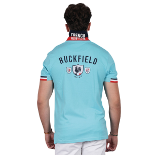 Polo à manches courtes Ruckfield French Rugby Club bleu turquoise