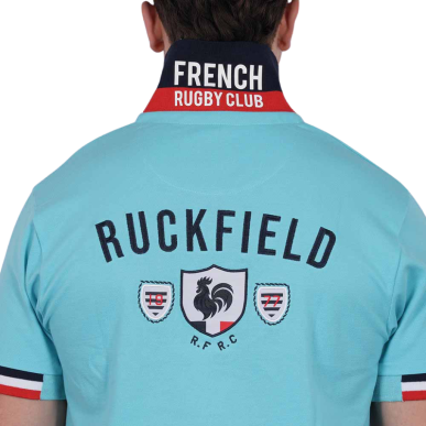 Polo Ruckfield French Rugby Club bleu turquoise | Rugby Approved Perpignan
