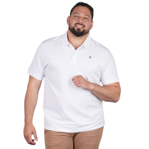 Polo blanc Ruckfield Essentiel à manches courtes | Rugby Approved Perpignan
