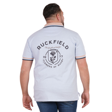 Polo bleu clair Ruckfield Flowers of Rugby | Rugby Approved Perpignan