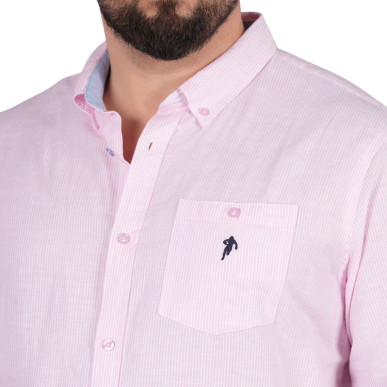 Chemise rose et blanche Ruckfield Le Club | Rugby Approved Perpignan