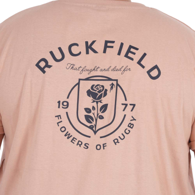 T-shirt oversize Ruckfield Flowers of Rugby abricot | Rugby Approved Perpignan