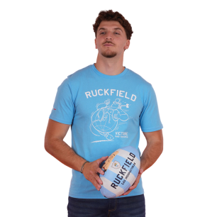 T-shirt Ruckfield & Astérix Bleu Ciel | Rugby Approved Perpignan