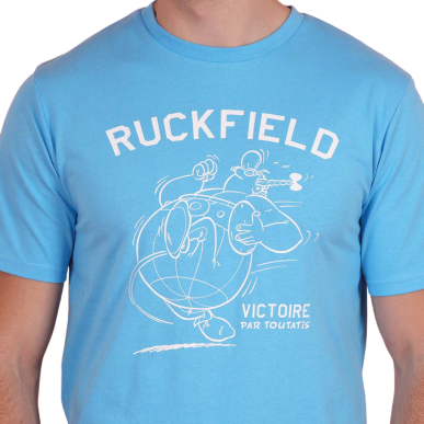 T-shirt Ruckfield & Astérix Bleu Ciel | Rugby Approved Perpignan