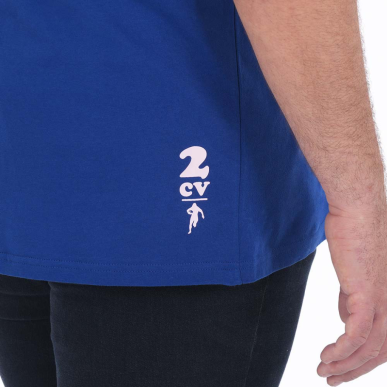 T-shirt bleu Ruckfield x 2CV manches courtes | Rugby Approved Perpignan