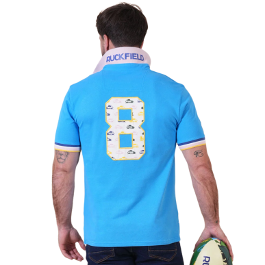 Polo bleu turquoise Ruckfield x 2CV manches courtes | Rugby Approved Perpignan